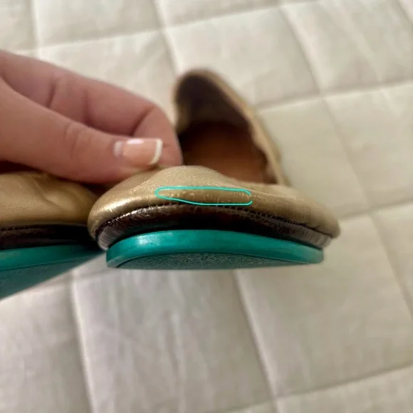 Tieks Metallic Gold Ballet Flats - Picture 11 of 13
